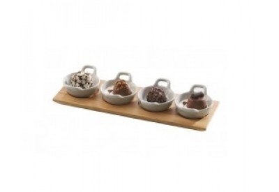 Typhoon Tasting Platter Mini Casseroles & Bamboo Board Serving Set